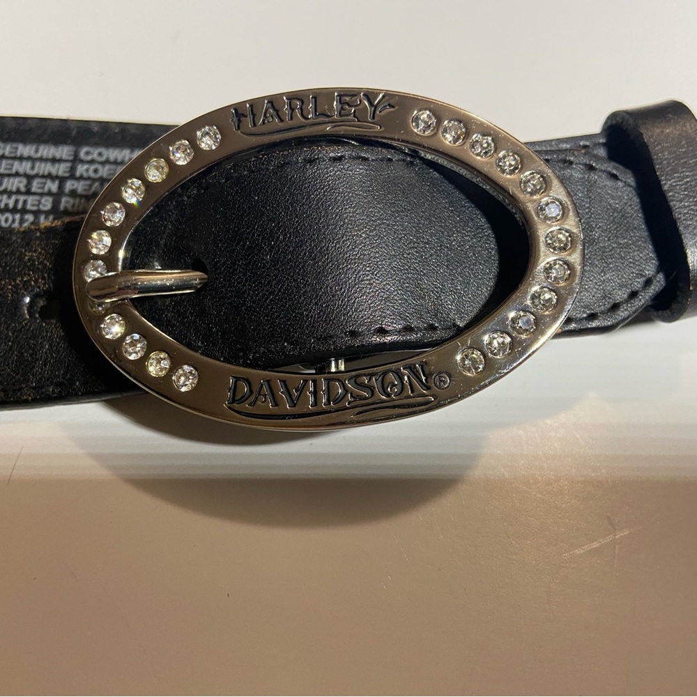Authentic Harley-Davidson Leather and Stainless Steel Chain Belt NWOT - Picture 2 of 8